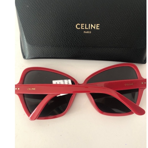 CELINE Red Acetate Crystal Butterfly Sunglasses CL4066IS - Picture 10 of 13